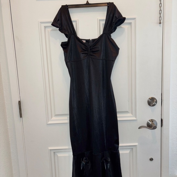 Spandex Pinup Black Wiggle Dress, Sweetheart Neck LG (rns small) by Lolita Girl - Picture 11 of 11